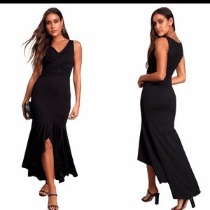 LULUS. Gorgeous black Noreen, Lulu’s gown. Sexy yet not too, revealing.